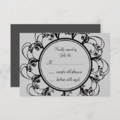 Fancy monogram RSVP (grijs) (Voorkant / Achterkant)