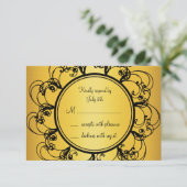 Fancy monogram RSVP Kaartje (Staand voorkant)