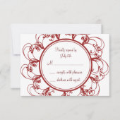 Fancy monogram RSVP (rood) (Voorkant)