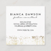 Fancy Monogram Script Goud Grunge Vierkante Visitekaartje (Achterkant)