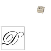 Fancy Monogram Script Letter D Rubberstempel (Gestempeld)