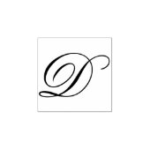 Fancy Monogram Script Letter D Rubberstempel (Afrduk)