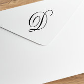 Fancy Monogram Script Letter D Rubberstempel