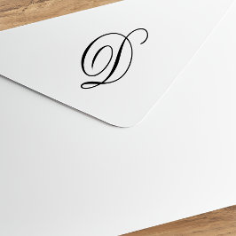 Fancy Monogram scriptbrief D Rubberstempel