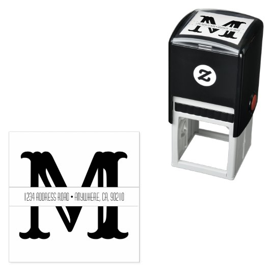 Fancy Monogram Self-Inking Address Rubber Stamp Zelfinktende Stempel (In situ)