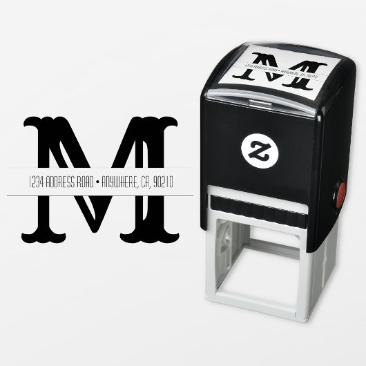 Fancy Monogram Self-Inking Address Rubber Stamp Zelfinktende Stempel