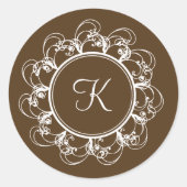 Fancy Monogram Sticker (chocolade) (Voorkant)