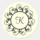 Fancy monogram sticker (off+white) (Voorkant)