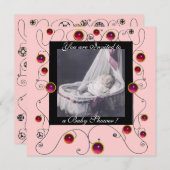 FANCY MONOGRAM VAN HET BABY SHOWER VAN SWIRLS, fot Kaart (Voorkant / Achterkant)