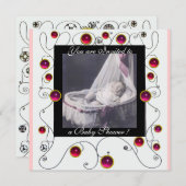 FANCY MONOGRAM VAN HET BABY SHOWER VAN SWIRLS, fot Kaart (Voorkant / Achterkant)