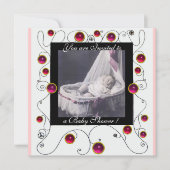 FANCY MONOGRAM VAN HET BABY SHOWER VAN SWIRLS, fot Kaart (Voorkant)