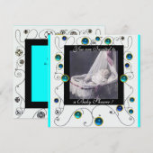 FANCY MONOGRAM VAN HET BABY SHOWER VAN SWIRLS, fot Kaart (Voorkant / Achterkant)