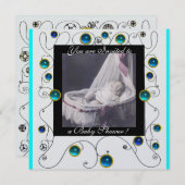 FANCY MONOGRAM VAN HET BABY SHOWER VAN SWIRLS, fot Kaart (Voorkant / Achterkant)