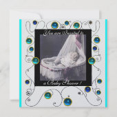 FANCY MONOGRAM VAN HET BABY SHOWER VAN SWIRLS, fot Kaart (Voorkant)