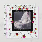 FANCY MONOGRAM VAN HET BABY SHOWER VAN SWIRLS, fot Kaart (Voorkant / Achterkant)