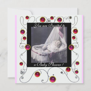 FANCY MONOGRAM VAN HET BABY SHOWER VAN SWIRLS, fot Kaart