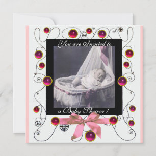 FANCY MONOGRAM VAN HET BABY SHOWER VAN SWIRLS, fot Kaart