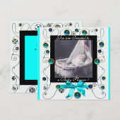 FANCY MONOGRAM VAN HET BABY SHOWER VAN SWIRLS, fot Kaart (Voorkant / Achterkant)