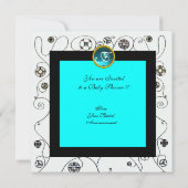 FANCY MONOGRAM VAN HET BABY SHOWER VAN SWIRLS, fot Kaart (Achterkant)