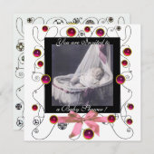 FANCY MONOGRAM VAN HET BABY SHOWER VAN SWIRLS, fot Kaart (Voorkant / Achterkant)