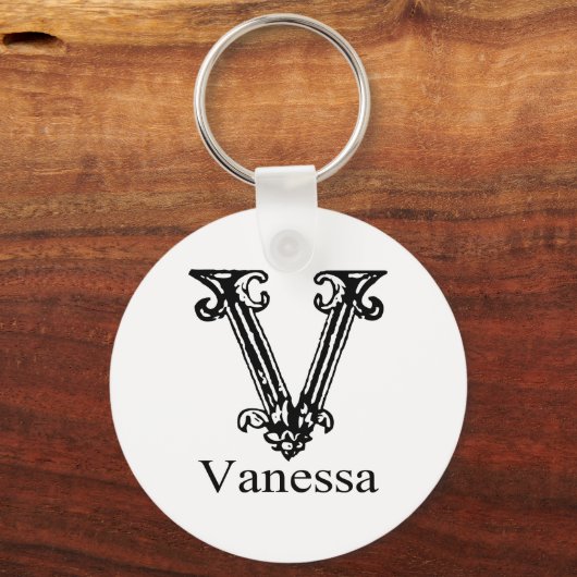 Fancy monogram: Vanessa Sleutelhanger (Voorkant)