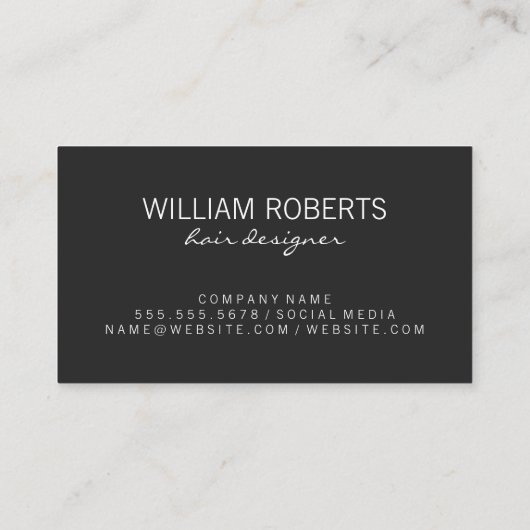 Fancy monogram Wavy Visitekaartje (Achterkant)