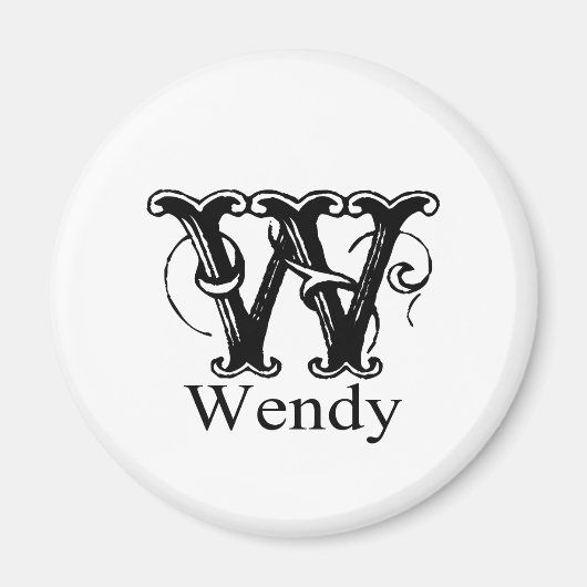 Fancy monogram: Wendy Magneet (Voorkant)