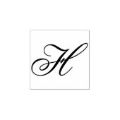 Fancy Monogrambrief H Ontwerp bewerken om te wijzi Rubberstempel (Afrduk)