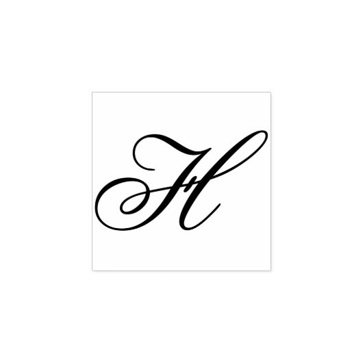 Fancy Monogrambrief H Ontwerp bewerken om te wijzi Rubberstempel (Afrduk)
