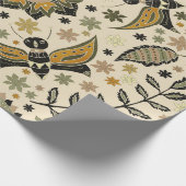 Fancy Moths and Flowers Cadeaupapier (Hoek)