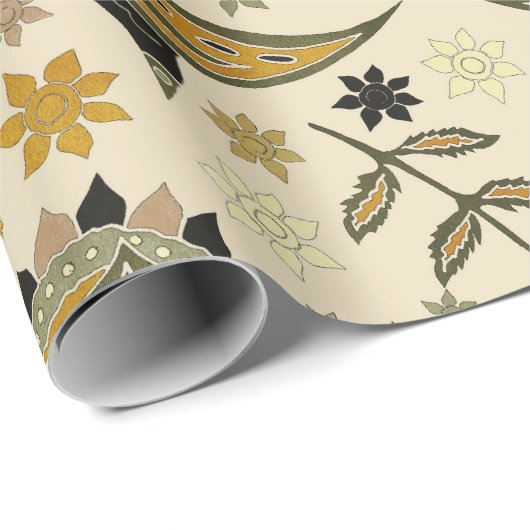 Fancy Moths and Flowers Cadeaupapier (Rol Hoek)