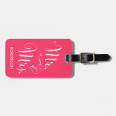 Fancy Mr. en mevrouw Bagagelabel - roze, warm (Voorkant horizontaal)