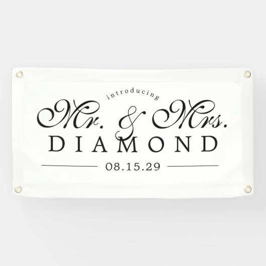 Fancy Mr en Mrs Car Banner (Horizontaal)