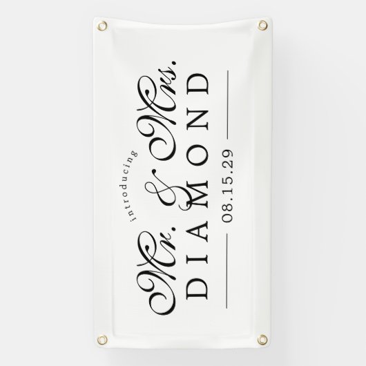 Fancy Mr en Mrs Car Banner (Verticaal)