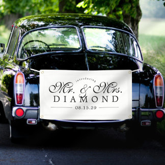 Fancy Mr en Mrs Car Banner