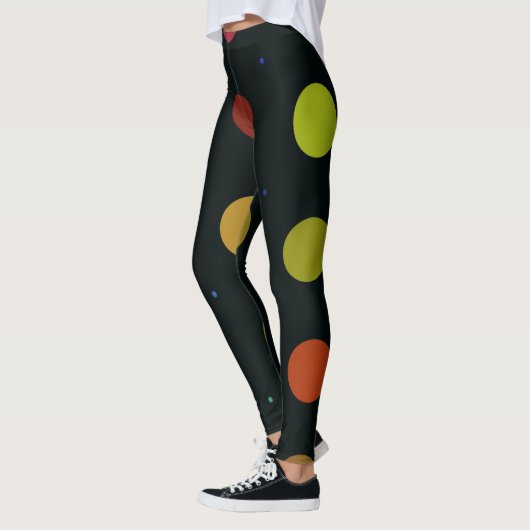 Fancy Multi-Neutral en Black Retro Polka Dot Leggings (Links)