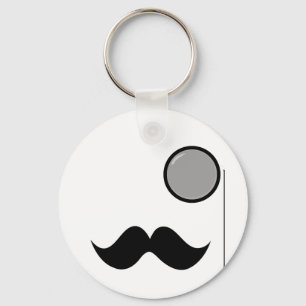 Fancy Mustache en monocle Sleutelhanger