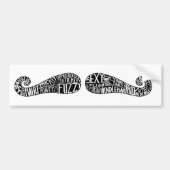 Fancy Mustache-woorden bumpersticker (Voorkant)