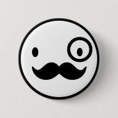 fancy mustchace face ronde button 5,7 cm (Voorkant)