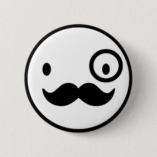 fancy mustchace face ronde button 5,7 cm