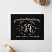 Fancy muziekconcert koor Uitnodiging Schoolkoor (Voorkant / Achterkant in situ)