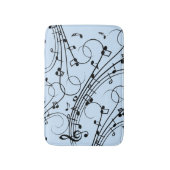 Fancy Muzieknoten blauw Badmat (Voorkant Verticaal)