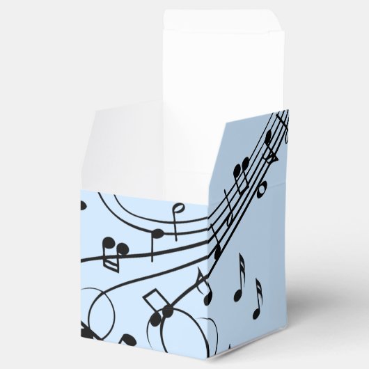 Fancy Muzieknoten blauw Bedankdoosjes (Geopend)