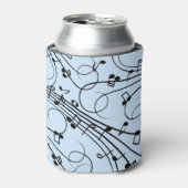 Fancy Muzieknoten blauw Blikjeskoeler (Blikje Voorkant)