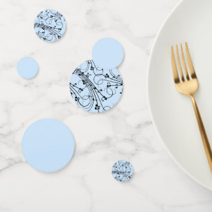 Fancy Muzieknoten blauw Confetti