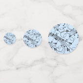 Fancy Muzieknoten blauw Confetti (Voorkanten)