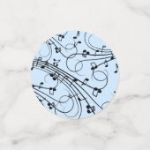 Fancy Muzieknoten blauw Confetti (Kleine voorkant)