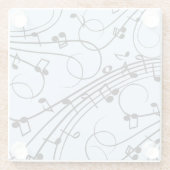 Fancy Muzieknoten blauw Glazen Onderzetter (Achterkant)