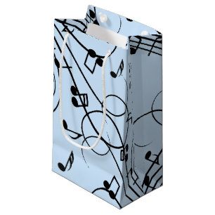 Fancy Muzieknoten blauw Klein Cadeauzakje