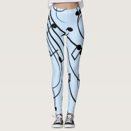 Fancy Muzieknoten blauw Leggings